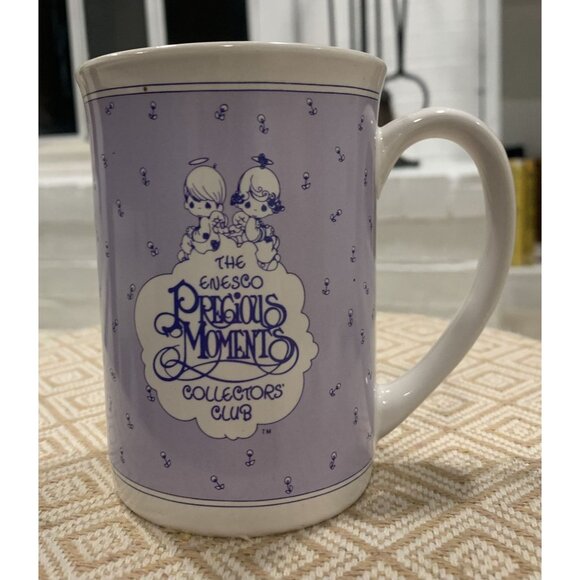 Enesco Precious Moments Collectors Club Mug White/Purple Ceramic - Picture 1 of 7